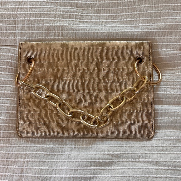 House of Want Textured Gold Clutch - Picture 1 of 2